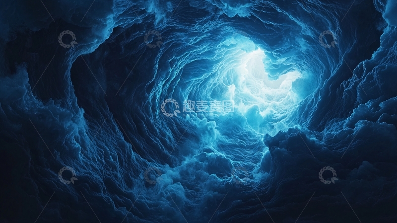 高清大图下载【趣麦麦图】冰川洞穴光线透射