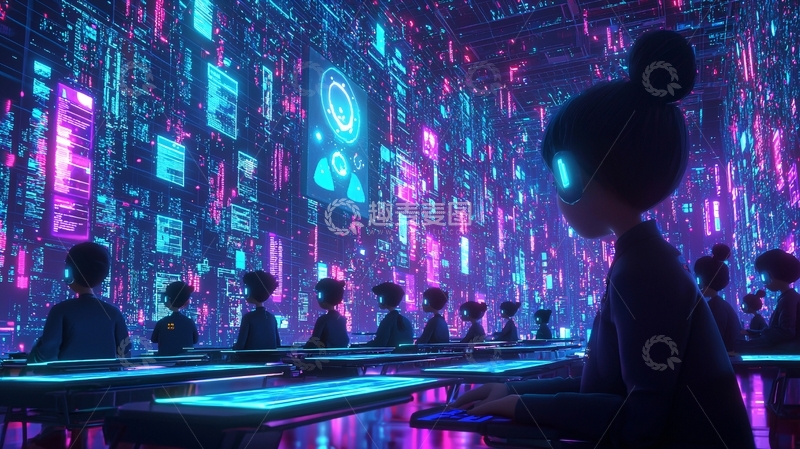 高清大图下载【趣麦麦图】未来科技感少女