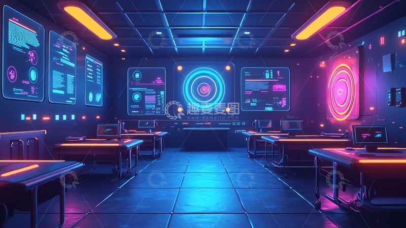 高清大图下载【趣麦麦图】未来科技控制室