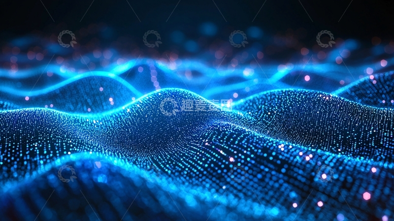 高清大图下载【趣麦麦图】蓝色科技感数据流