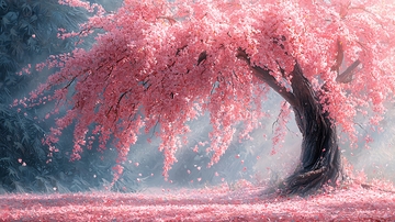 粉色梦幻樱花树