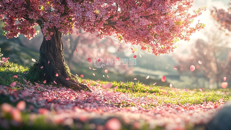 高清大图下载【趣麦麦图】粉色樱花树