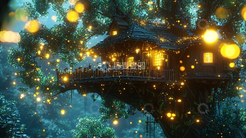 高清大图下载【趣麦麦图】梦幻树屋