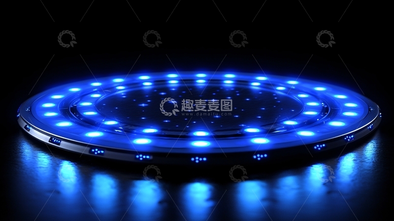 高清大图下载【趣麦麦图】蓝色圆形LED灯