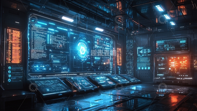 高清大图下载【趣麦麦图】未来科技控制室