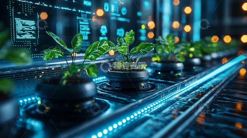 未来科技感植物种植
