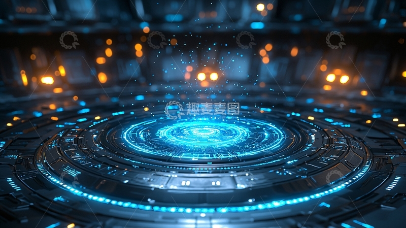 高清大图下载【趣麦麦图】未来科技感圆形平台