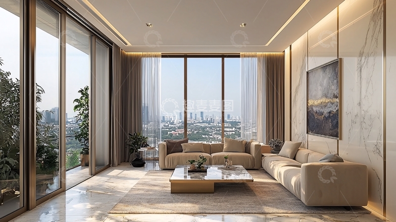 高清大图下载【趣麦麦图】现代简约轻奢客厅