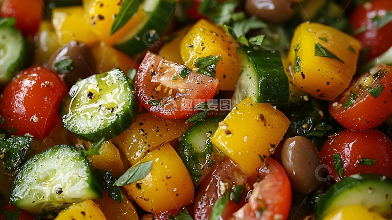 高清大图下载【趣麦麦图】清爽的番茄黄瓜沙拉