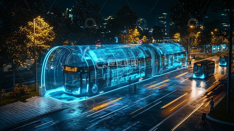 高清大图下载【趣麦麦图】未来科技感公共交通