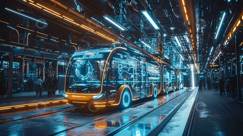 高清大图下载【趣麦麦图】未来科技感公共交通工具