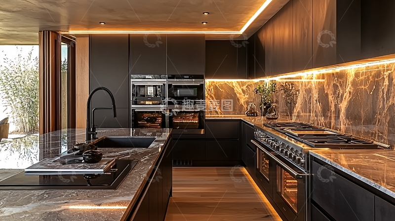 高清大图下载【趣麦麦图】现代化高端厨房设计