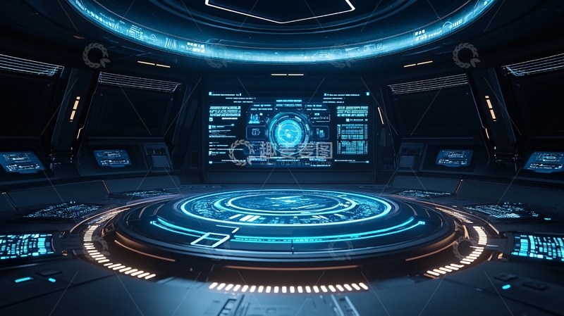 高清大图下载【趣麦麦图】未来科技控制室