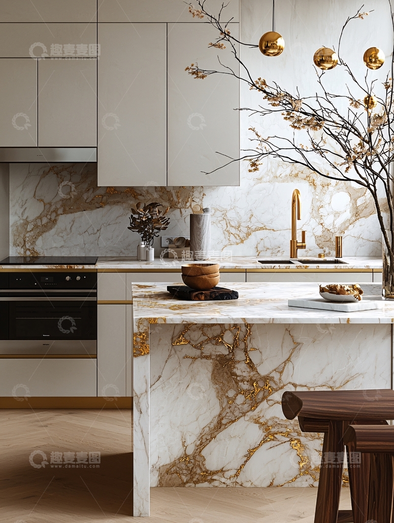 高清大图下载【趣麦麦图】现代轻奢厨房设计