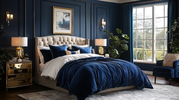 深蓝色卧室装修设计