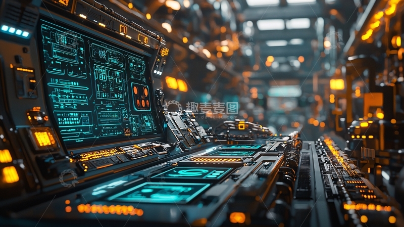 高清大图下载【趣麦麦图】科技控制台界面