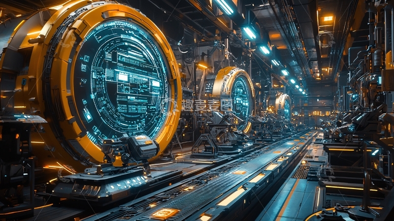 高清大图下载【趣麦麦图】科幻未来感工业走廊