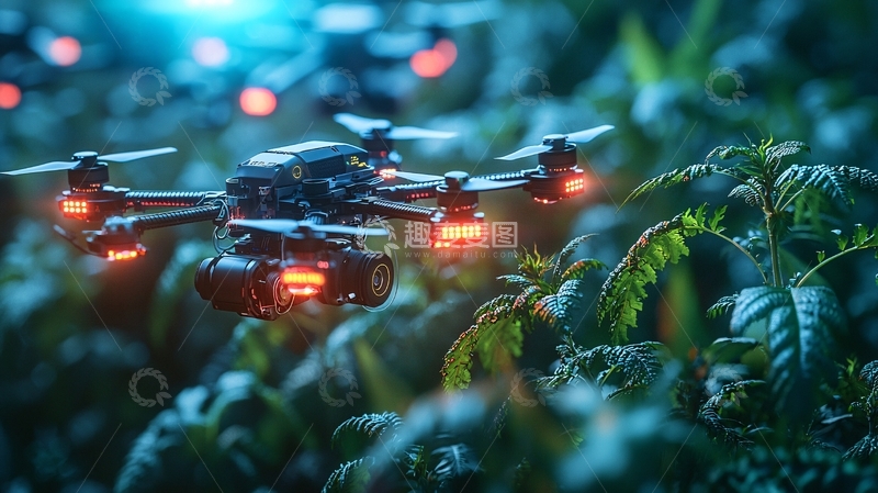 高清大图下载【趣麦麦图】无人机编队飞行