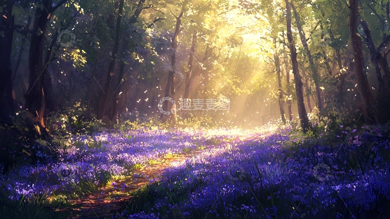 高清大图下载【趣麦麦图】阳光森林小路