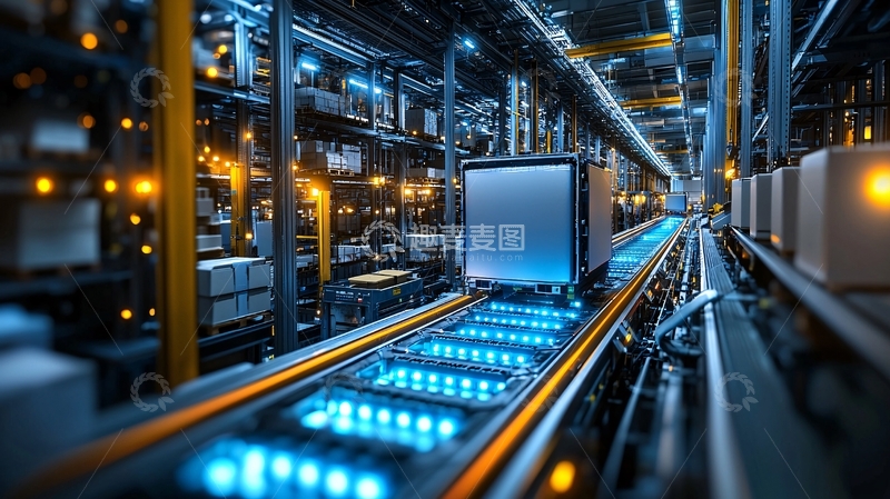 高清大图下载【趣麦麦图】智能工厂流水线