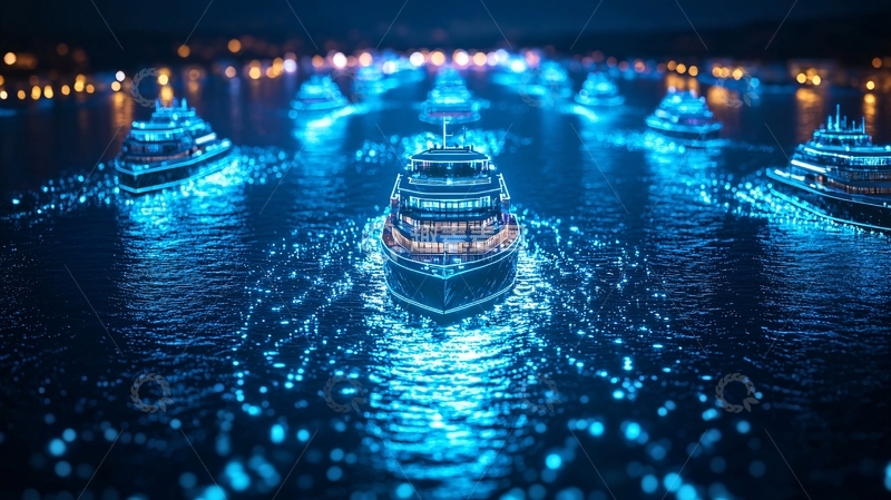 高清大图下载【趣麦麦图】夜晚游轮