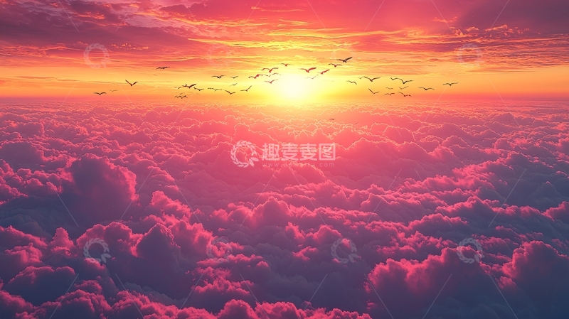 高清大图下载【趣麦麦图】日出云海