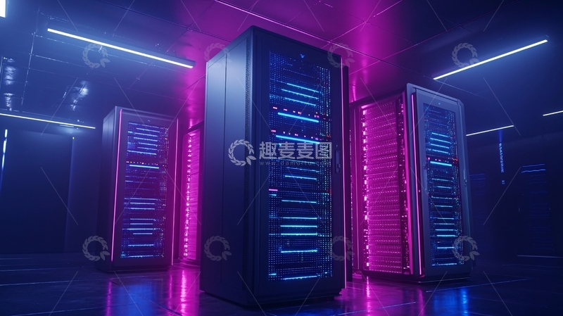 高清大图下载【趣麦麦图】炫酷服务器机房灯光