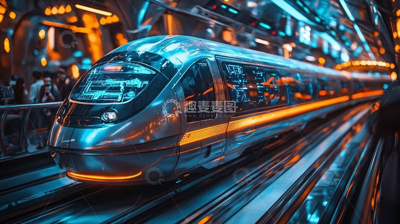 高清大图下载【趣麦麦图】未来科技感高铁列车