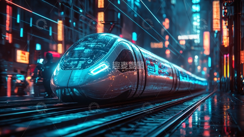 高清大图下载【趣麦麦图】未来都市高铁