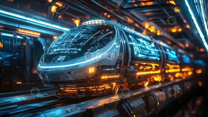 高清大图下载【趣麦麦图】未来科技列车