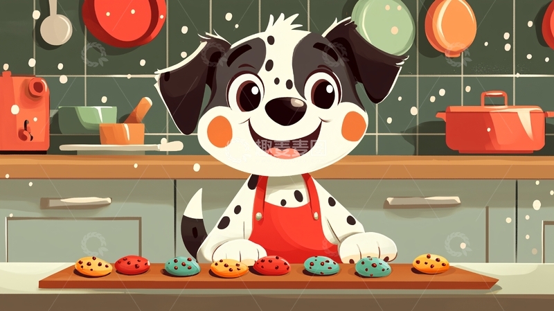 高清大图下载【趣麦麦图】可爱小狗烘焙饼干