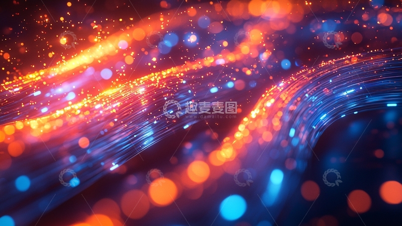 高清大图下载【趣麦麦图】抽象光线粒子流