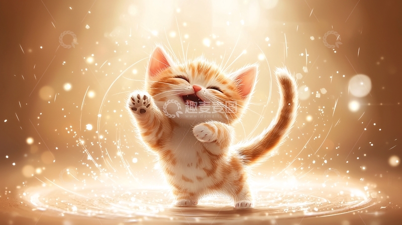 高清大图下载【趣麦麦图】快乐的小猫