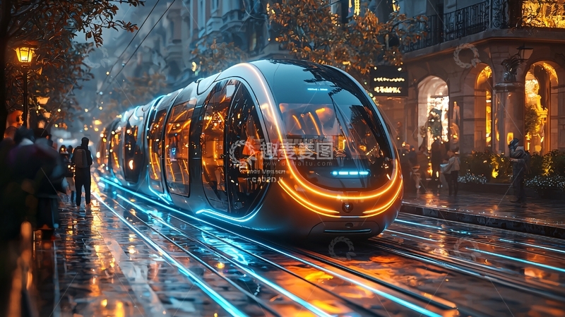 高清大图下载【趣麦麦图】未来城市轻轨列车