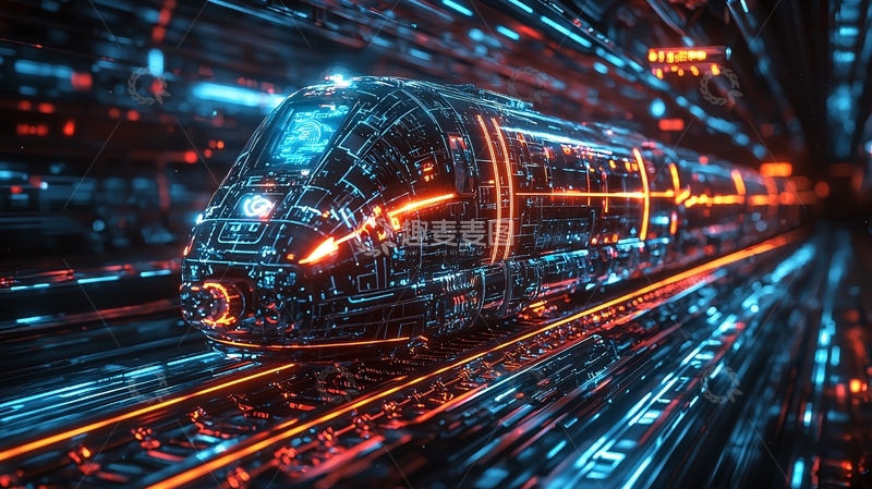 高清大图下载【趣麦麦图】未来科技高铁