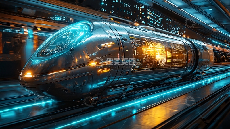 高清大图下载【趣麦麦图】未来科技感高铁列车