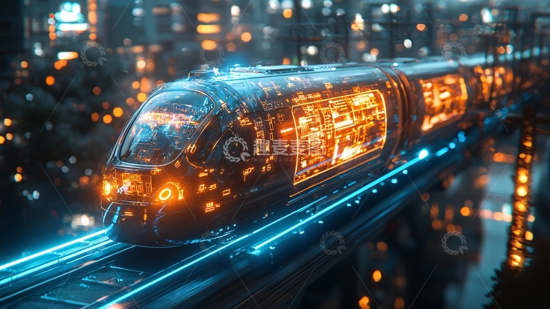 高清大图下载【趣麦麦图】未来科技感高铁