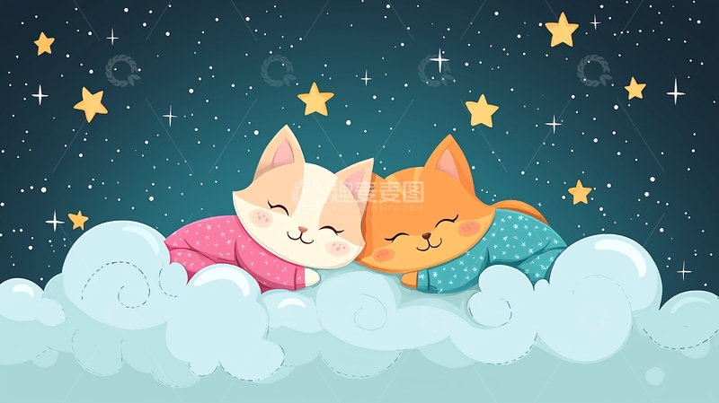 高清大图下载【趣麦麦图】星空猫咪