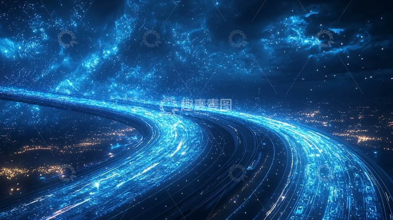 高清大图下载【趣麦麦图】蓝色星云环状光带