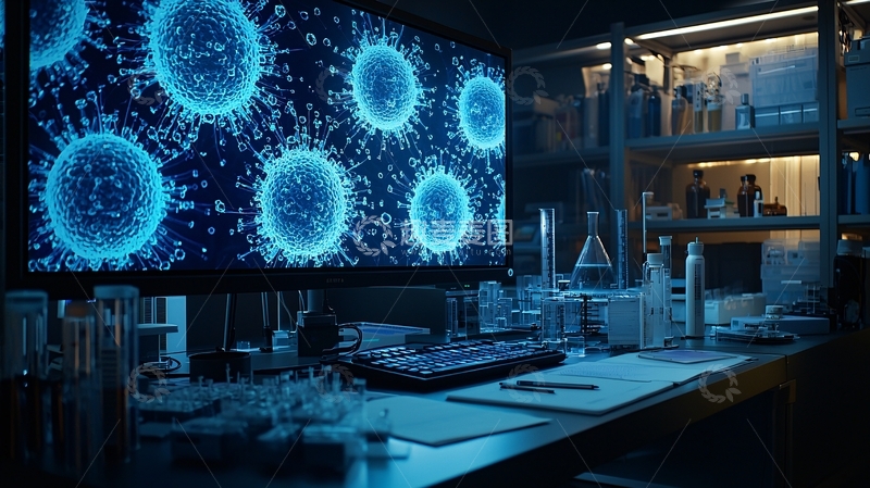 高清大图下载【趣麦麦图】病毒研究实验室
