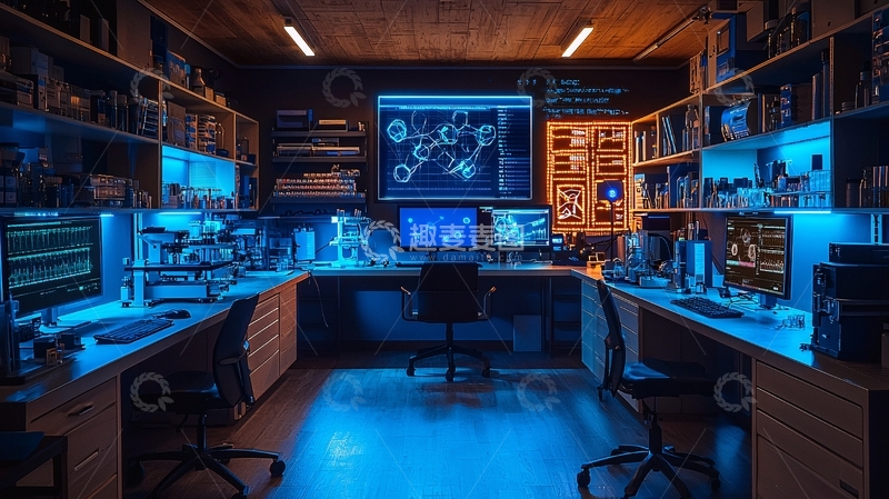 高清大图下载【趣麦麦图】科技感十足的实验室