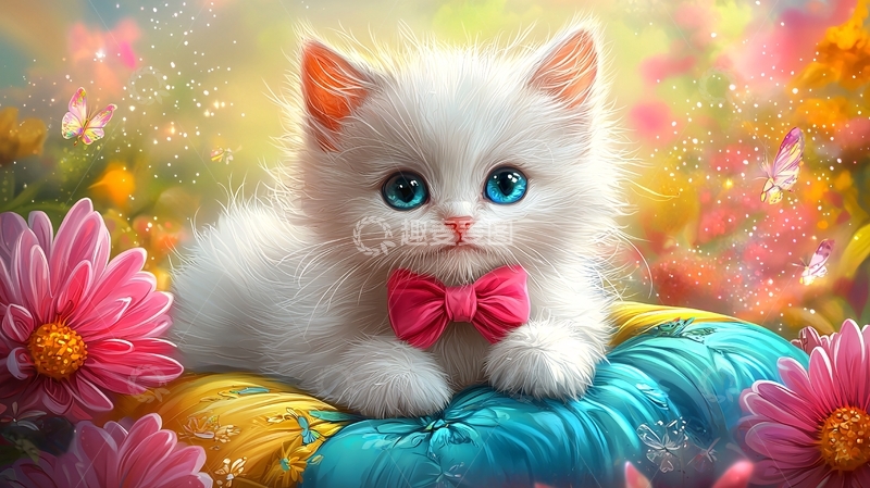 高清大图下载【趣麦麦图】可爱小白猫