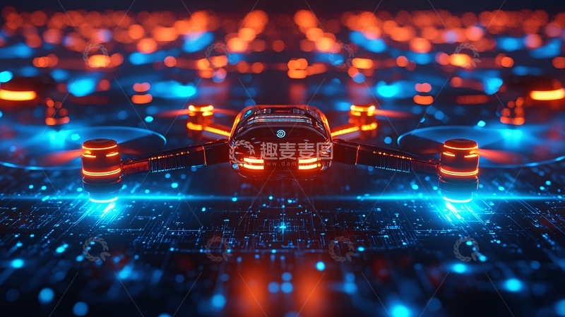 高清大图下载【趣麦麦图】科技感无人机