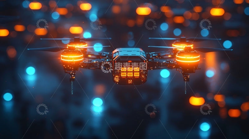 高清大图下载【趣麦麦图】-未来科技感无人机