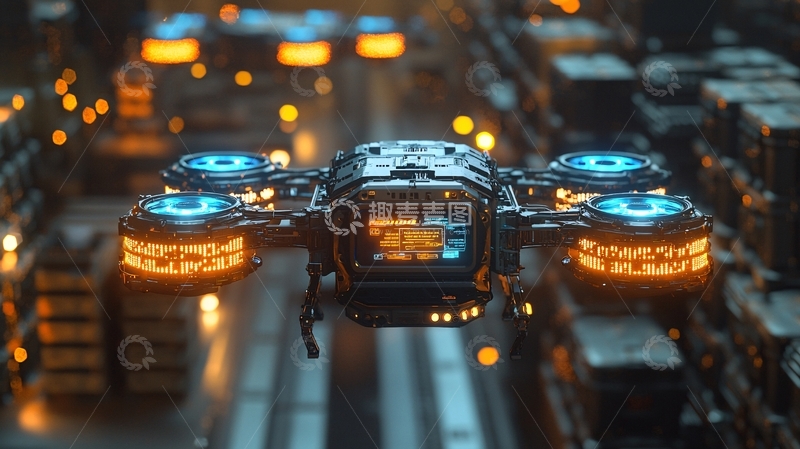 高清大图下载【趣麦麦图】未来科技感无人机