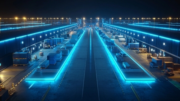 夜晚智慧物流园区