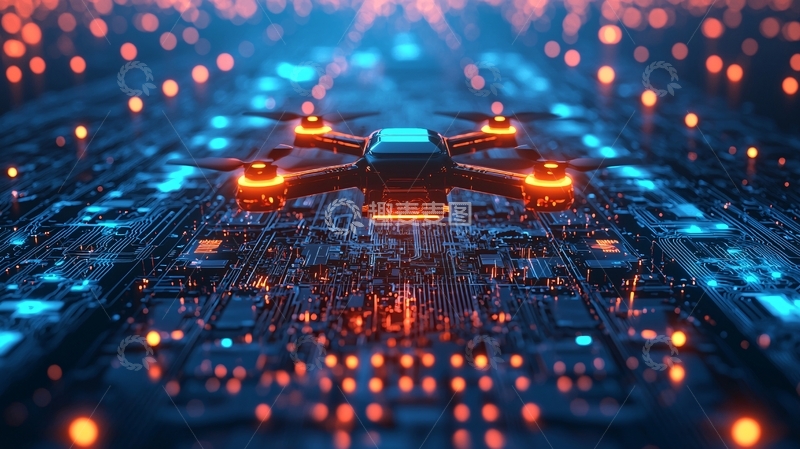 高清大图下载【趣麦麦图】未来科技感无人机