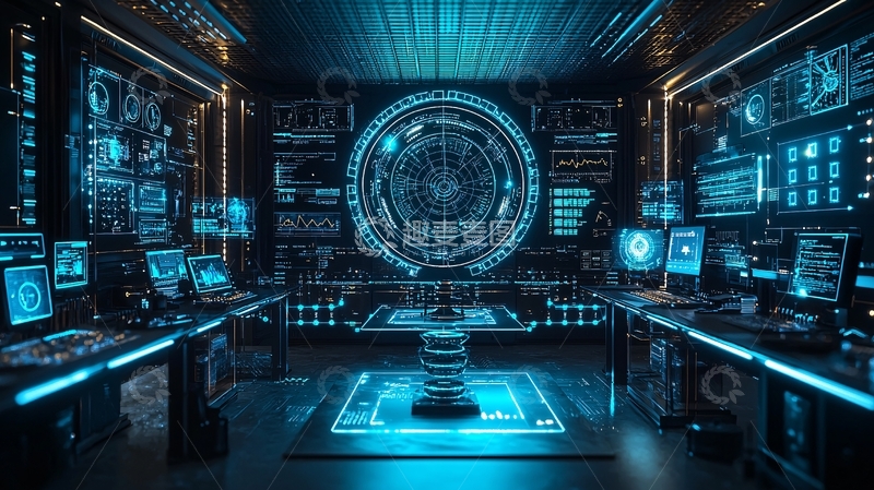 高清大图下载【趣麦麦图】未来科技控制中心