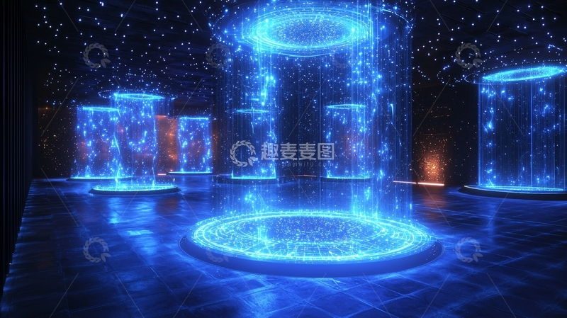 高清大图下载【趣麦麦图】蓝光能量柱