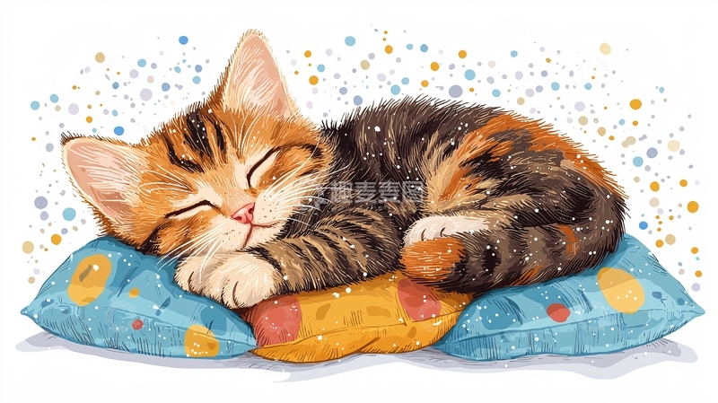 高清大图下载【趣麦麦图】睡梦中的猫咪